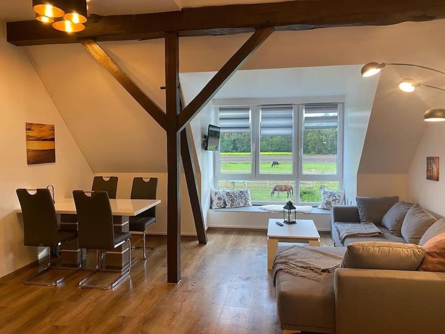 Wunderschoene Ferienwohnung Auf Dem Bauernhof Greven Bagian luar foto