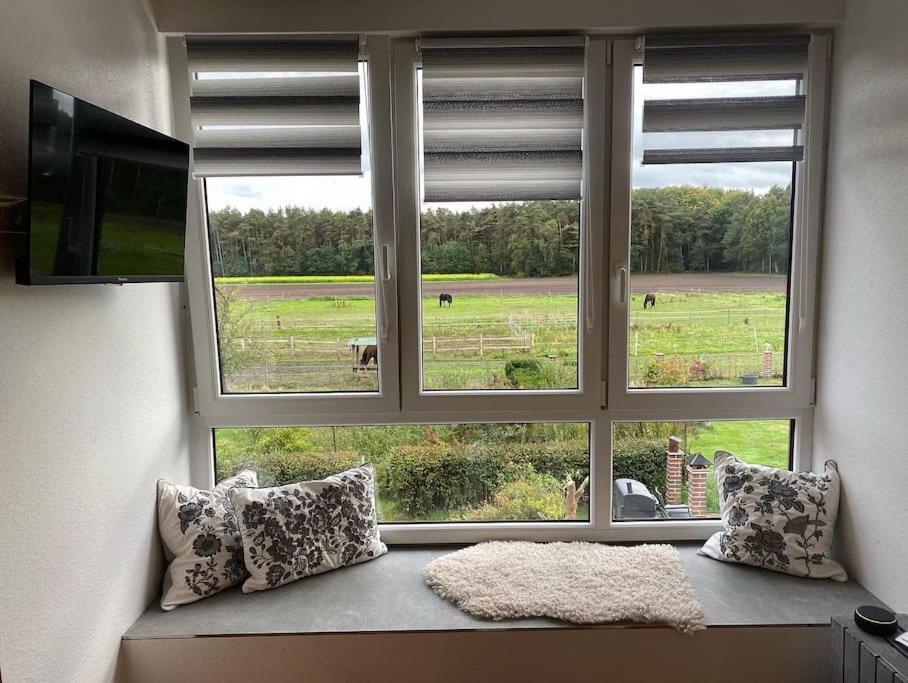 Wunderschoene Ferienwohnung Auf Dem Bauernhof Greven Bagian luar foto